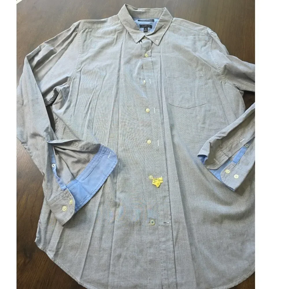 Banana Republic Shirt Mens XL Grant Fit Blue Long Sleeve Button 100%‎ Cotton